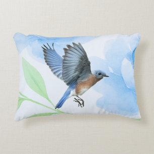 Bluebird In Flight Pillow
