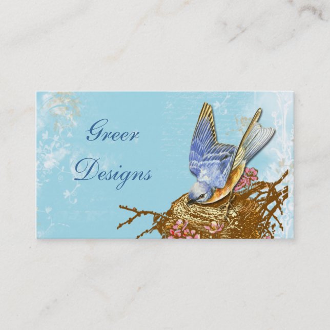 Bluebird in Nest Business Business Card (Front)