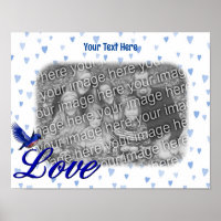 Bluebird Love Blue Hearts Frame Add Your Photo 