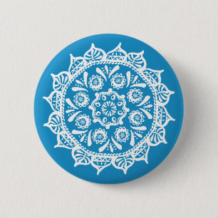 Bluebird Mandala 6 Cm Round Badge