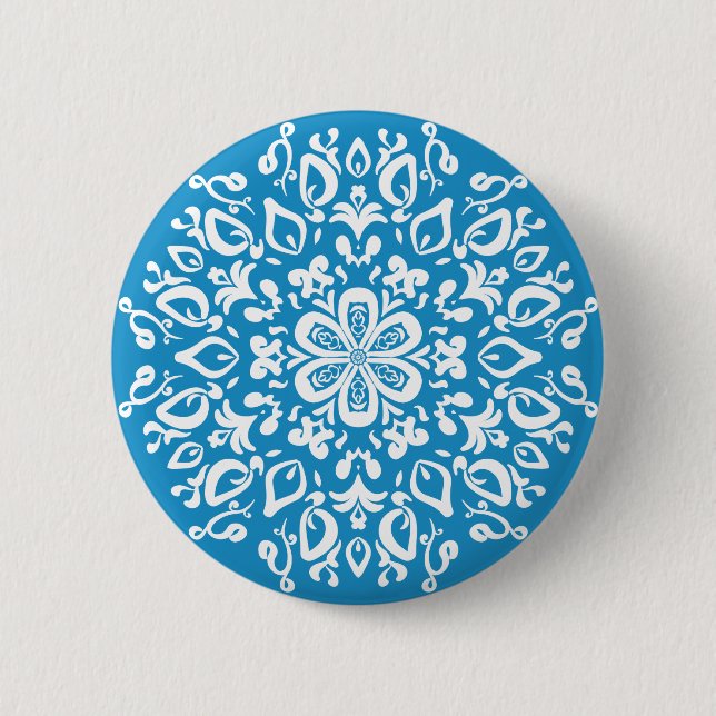 Bluebird Mandala 6 Cm Round Badge (Front)