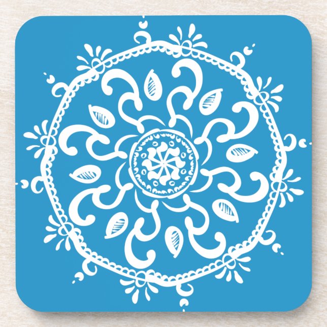Bluebird Mandala Coaster (Front)