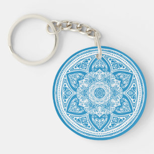 Bluebird Mandala Key Ring