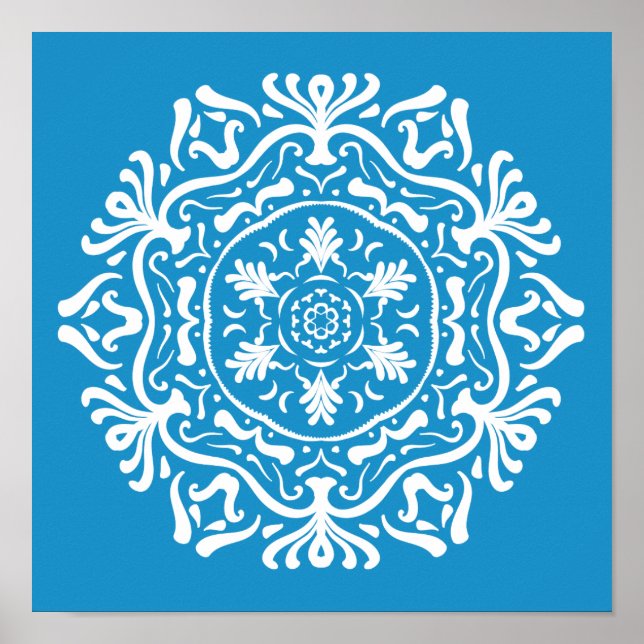 Bluebird Mandala Poster (Front)