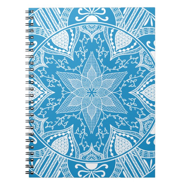 Bluebird Mandala Spiral Notebook (Front)