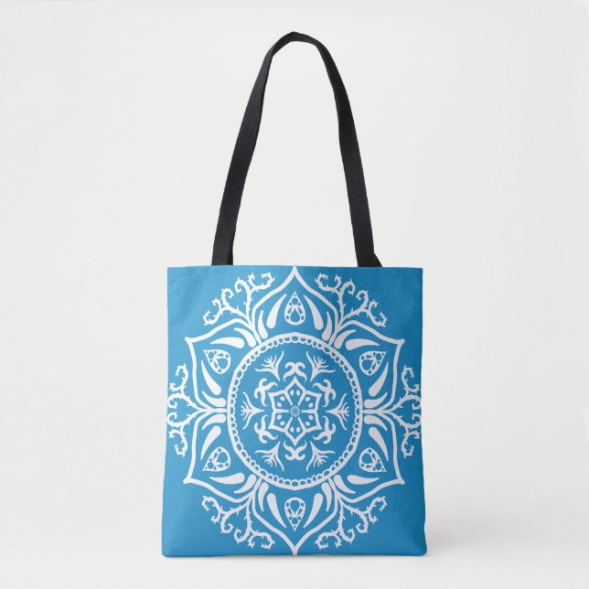 Bluebird Mandala Tote Bag (Front)