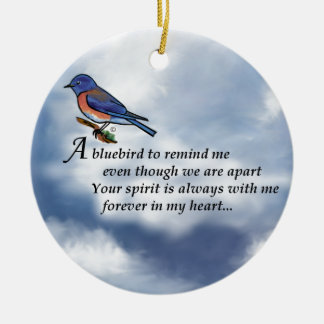 Bluebird Memorial Poem Ceramic Tree Decoration