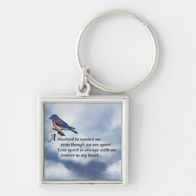 Bluebird Memorial Poem Key Ring (Front)