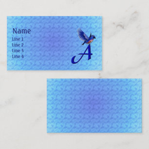 Bluebird Monogram Initial A Elegant Business Card