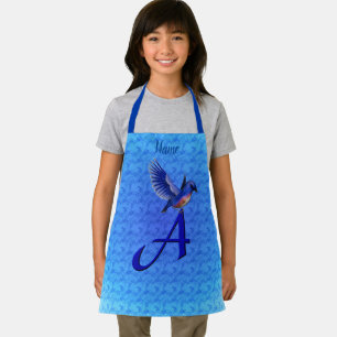 Bluebird Monogram Initial A Personalised Apron