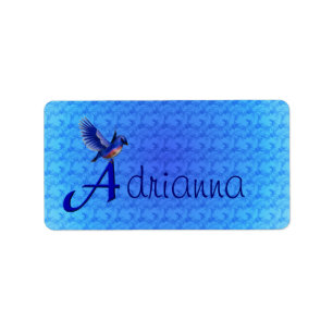 Bluebird Monogram Initial A Personalised Label