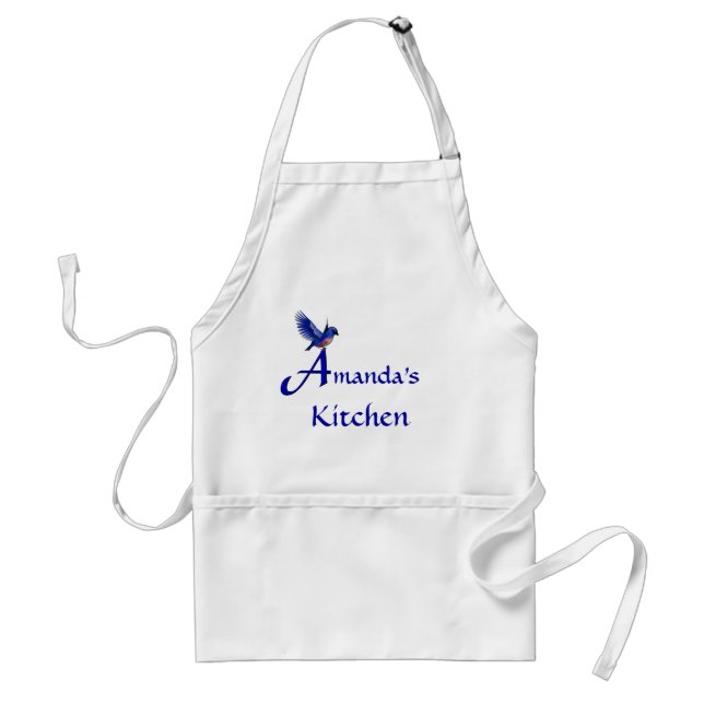 Bluebird Monogram Initial A Personalised Standard Apron (Front)