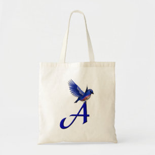 Bluebird Monogram Initial A Tote Bag