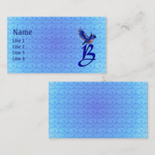 Bluebird Monogram Initial B Elegant Business Card