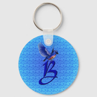 Bluebird Monogram Initial B Key Ring