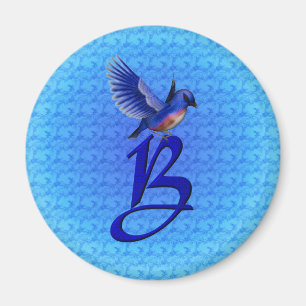 Bluebird Monogram Initial B Magnet
