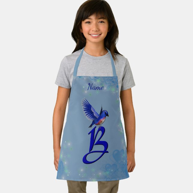 Bluebird Monogram Initial B Personalised Apron (Insitu)