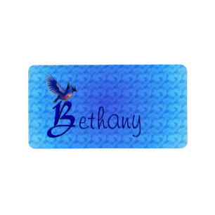 Bluebird Monogram Initial B Personalised Label