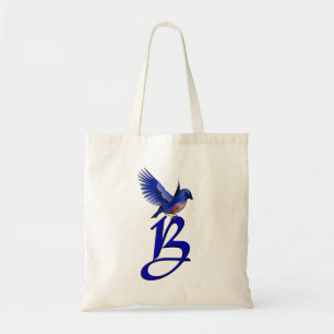 Bluebird Monogram Initial B Tote Bag