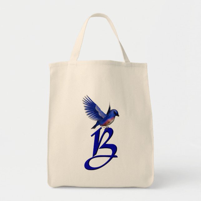 Bluebird Monogram Initial B Tote Bag (Front)