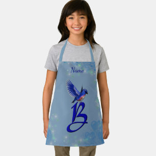Bluebird Monogram Initial B Your Name   Apron