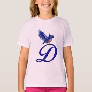 Bluebird Monogram Initial D Elegant  T-Shirt