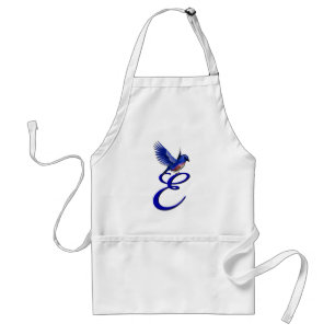 Bluebird Monogram Initial E Elegant Standard Apron