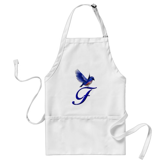 Bluebird Monogram Initial F Standard Apron (Front)
