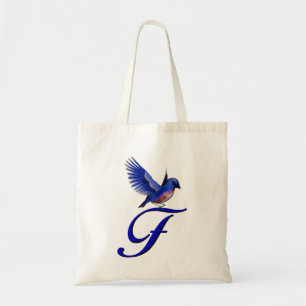 Bluebird Monogram Initial F Tote Bag