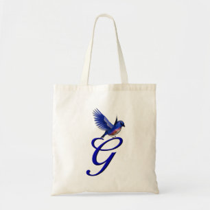 Bluebird Monogram Initial G Elegant Tote Bag