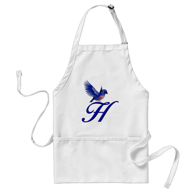 Bluebird Monogram Initial H Standard Apron (Front)