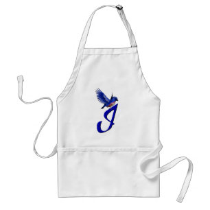 Bluebird Monogram Initial I Elegant Standard Apron