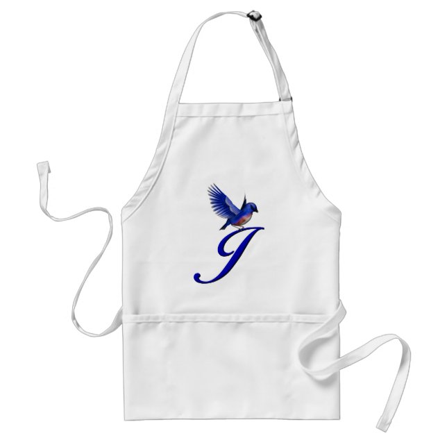 Bluebird Monogram Initial J Standard Apron (Front)