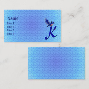 Bluebird Monogram Initial K Elegant Business Card