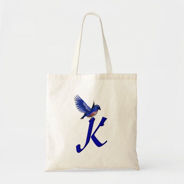 Bluebird Monogram Initial K Tote Bag (Front)
