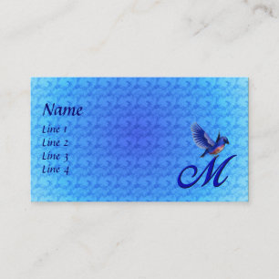 Bluebird Monogram Initial M Elegant Business Card