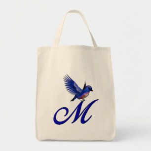 Bluebird Monogram Initial M Tote Bag
