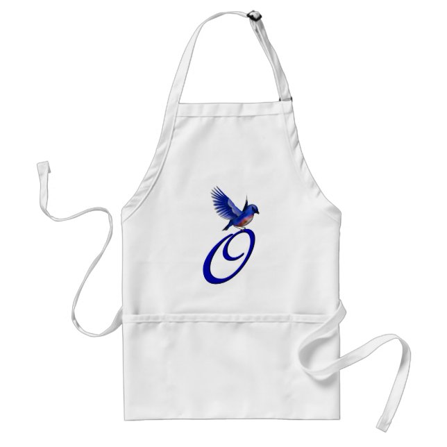 Bluebird Monogram Initial O Standard Apron (Front)