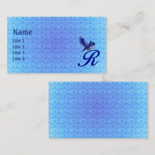 Bluebird Monogram Initial R Elegant Business Card
