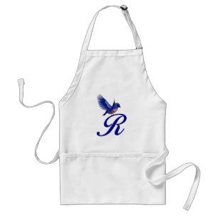 Bluebird Monogram Initial R Standard Apron