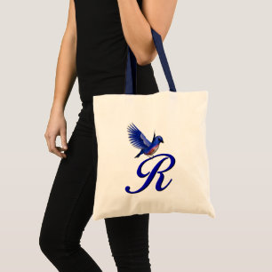 Bluebird Monogram Initial R Tote Bag