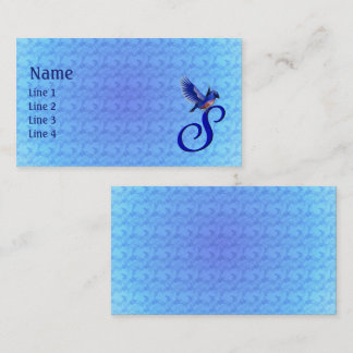 Bluebird Monogram Initial S Elegant Business Card