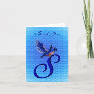Bluebird Monogram Initial S Elegant Thank You