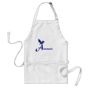 Bluebird Monogram Letter A Name Personalised Standard Apron