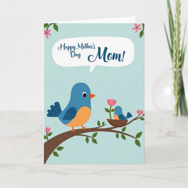 Bluebird Mothers Day Message Card (Front)