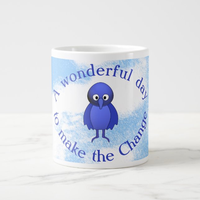 Bluebird Motivation Large Coffee Mug (Front)