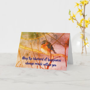 Bluebird Of Happiness Art Inspirational Card