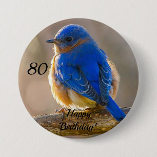Bluebird of Happiness Birthday Button