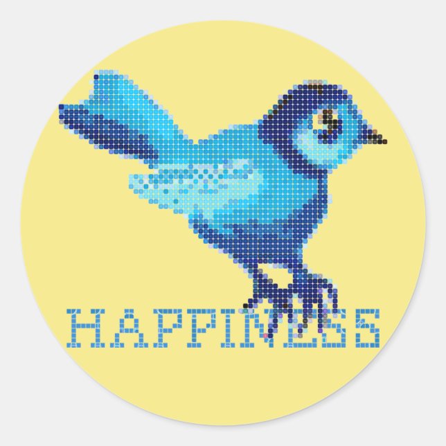 Bluebird of happiness classic round sticker (Front)