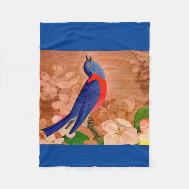 bluebird of happiness fleece blanket (Front)